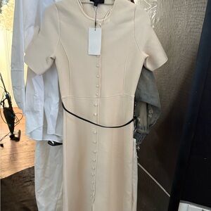 Elegant Cream Button-Down Dress